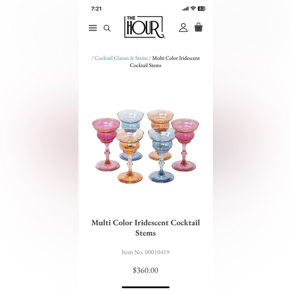 Vintage 🚨colored cocktail stems set of 6 - Picture 5 of 5